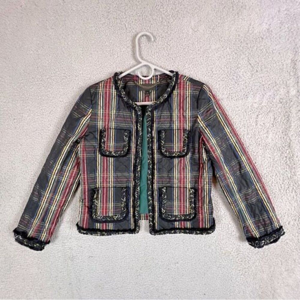 JCREW WOMENS QUILTED STEWART PLAID JACKET CROPPED SIZE 2 - Picture 12 of 12